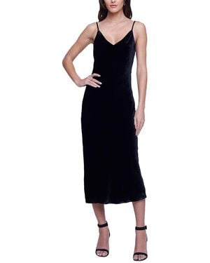 L'Agence Seridie Silk-Blend Mid Slip Dress - Blue