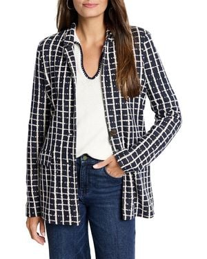 NIC+ZOE Petite Painted Plaid Boyfriend Blazer - Black