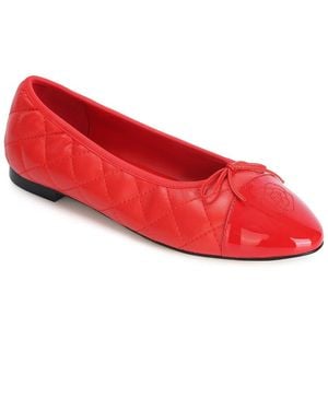 Tiffany & Fred Paris Quilted Leather Ballet Flat - Red