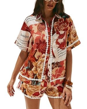 AMINA GLAM Shirt & Short Set - Red