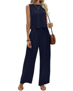 Kayla Paris 2Pc Vest & Pant Set - Blue