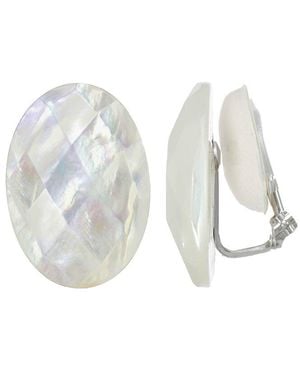 Margo Morrison Sterling Silver Freshwater Pearl Clip-On Earrings - White