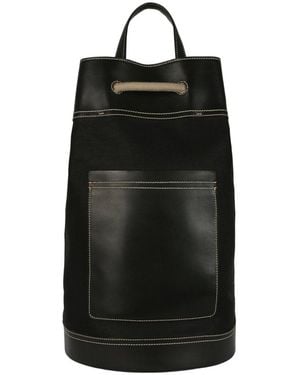 Brioni Leather Trim Backpack - Black