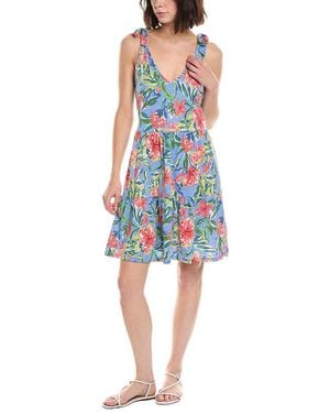 Stella Parker Bow Shoulder Tiered Mini Dress - Blue