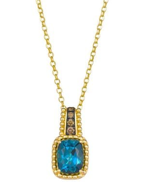 Le Vian Celestial 14K 2.34 Ct. Tw. Diamond & London Topaz Pendant Necklace - Metallic