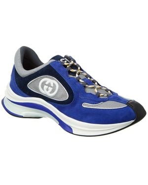 Gucci Run Suede Trainer - Blue