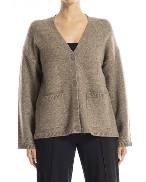 Max Studio V-Neck Jumper - Brown
