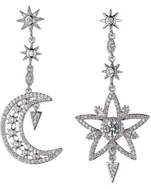 Eye Candy LA The Luxe Collection Cz Sun & Moon Drop Earrings - Metallic