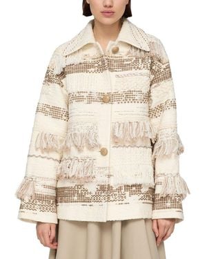 Lafayette 148 New York Wool-Blend A-Line Coat - Natural