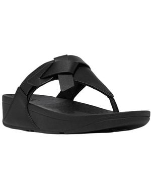 Fitflop Toe-Post Leather Sandal - Black