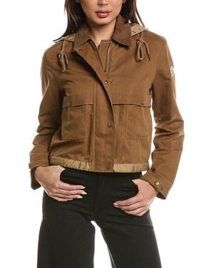 Moncler Aconitum Hooded Linen-Blend Shirt Jacket - Brown