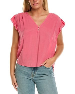 Velvet By Graham & Spencer Malta Short Sleeve Knit Top - Red