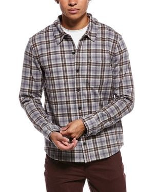 Vince Plaid Knit Shirt Jacket - Gray