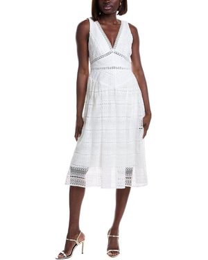 ML Monique Lhuillier Lace A-Line Dress - White