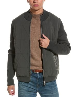 Reiss Amos Hybrid Zip-Through Quilted Jacket - Grey