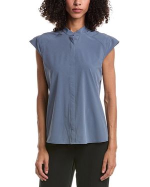 NIC+ZOE Nic+zoe Tech Stretch Snap Neck Tank Top - Blue