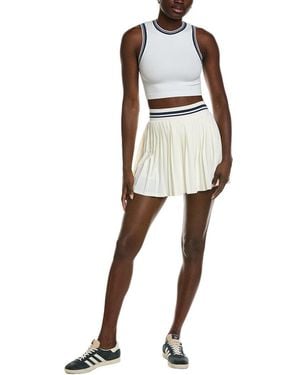 Marion 2Pc Varsity Stripes Pleated Tennis Tank & Skort Set - White
