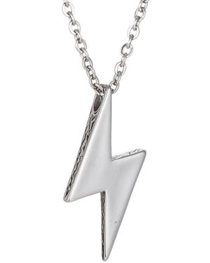 Eye Candy LA Luxe Collection Titanium Lightning Bolt Necklace - Metallic