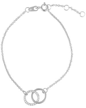 Adornia Plated Cz Interlocking Circle Bracelet - White