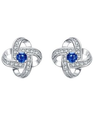 Rachel Glauber Diamond Cz Earrings - Blue