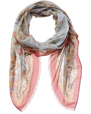 Etro Silk-Blend Scarf - Blue
