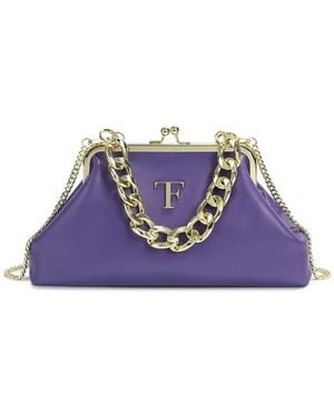 Tiffany & Fred Paris Iconic Frame Leather Bag - Purple