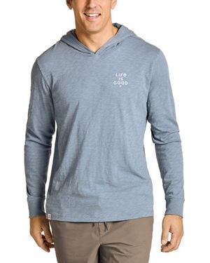 Life Is Good. Hooded Slub T-Shirt - Blue