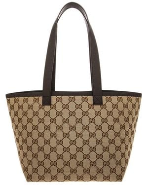 Gucci Totissima Small Coated Canvas & Leather Tote - Brown