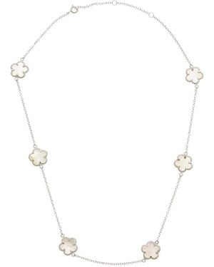 Juvell 18K Plated Clover Necklace - White