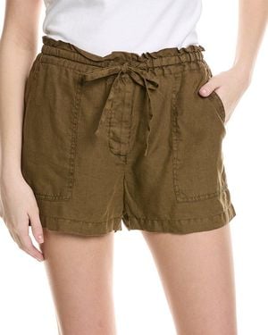 Michael Stars Paulette Linen Ruffled Waist Short - Green