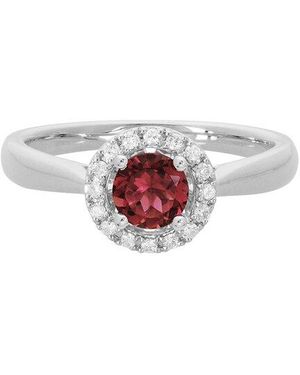 Diamond Select Cuts 14K Diamond .11 Ct. & .70 Ct. Garnet Ring - White