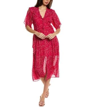 Equipment Samia Silk Midi Dress - Red