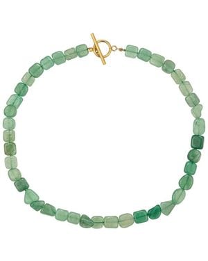 Eye Candy LA Stella Agate Beaded Toggle Necklace - Green