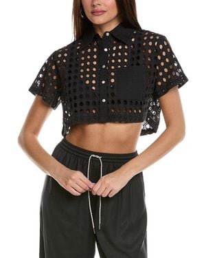 Solid & Striped The Cropped Cabana Shirt - Black