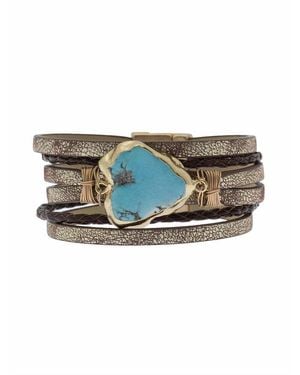 Saachi Turquoise Braided Turquoise Bracelet - Multicolour