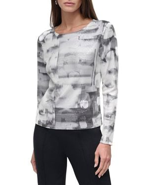 DKNY All Over Sequin Top - Grey