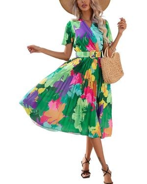 VERA DOLINI Midi Dress - Green