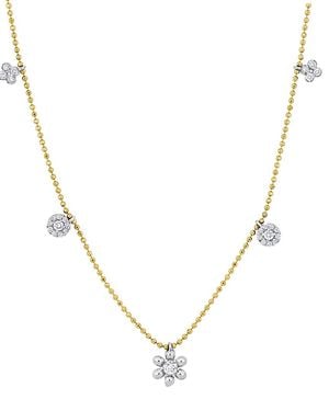 Rina Limor 14K Two-Tone 0.30 Ct. Tw. Diamond Floral Necklace - Metallic