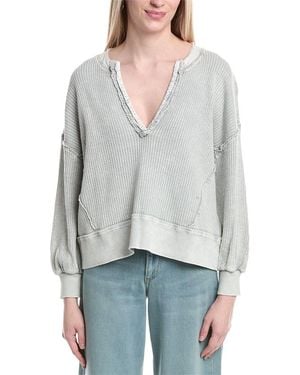 LaBiz Waffle Knit Dolman Pullover - Grey