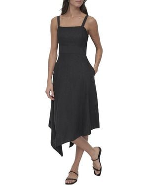 DKNY Linen-Blend Dress - Black