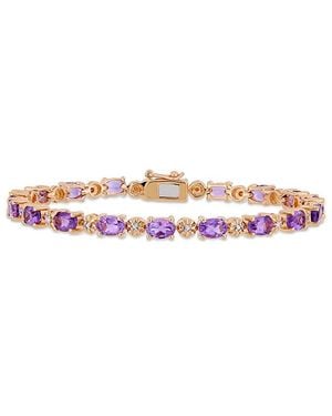 Rina Limor Fine Jewellery 18K Rose Vermeil 7.22 Ct. Tw. Diamond & Amethyst Bracelet - Pink