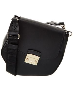 Furla Metropolis Prisma Mini Leather Crossbody - Black