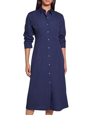 Theory Poplin Fixed Sleeve Dress - Blue