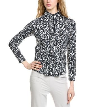 IBKUL Long Sleeve Mock Neck Top - Grey