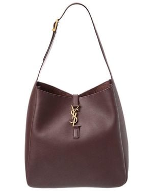 Saint Laurent Le 5 A 7 Supple Large Leather Hobo Bag - Purple
