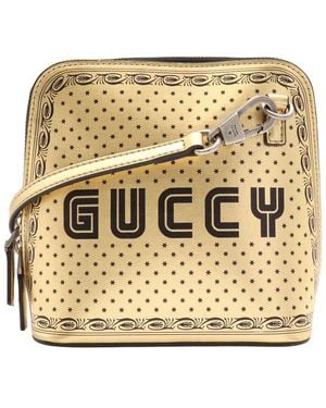 Gucci Leather Guccy Shoulder Bag (Authentic Pre-Loved) - Metallic