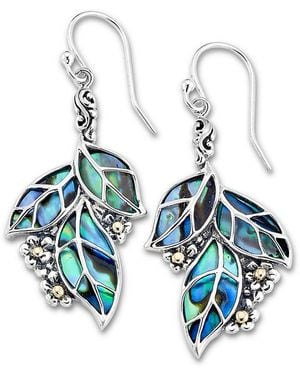 Samuel B. 18K Abalone Leaf Earrings - Blue