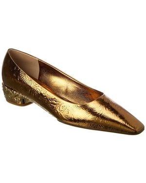 Ferragamo Riace Leather Pump - Brown