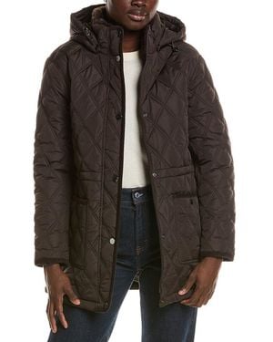 Laundry by Shelli Segal Snowchic Diamond Quilt Coat - Black