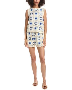 ANNA KAY 2Pc Lace Top & Short Set - Blue